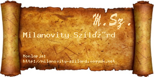 Milanovity Szilárd névjegykártya
